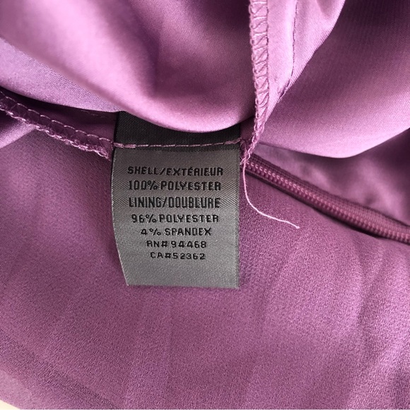 Vera Wang pleated bodice purple evening gown